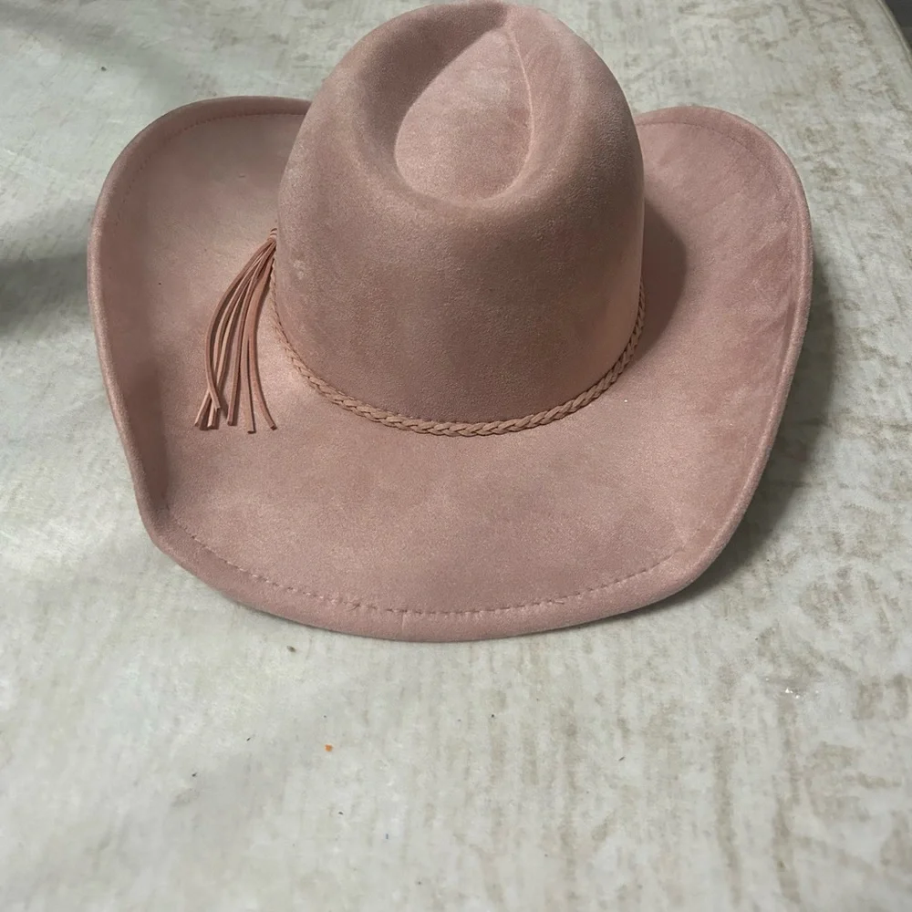 Women's Pink Suede Cowboy Hat - Unbranded